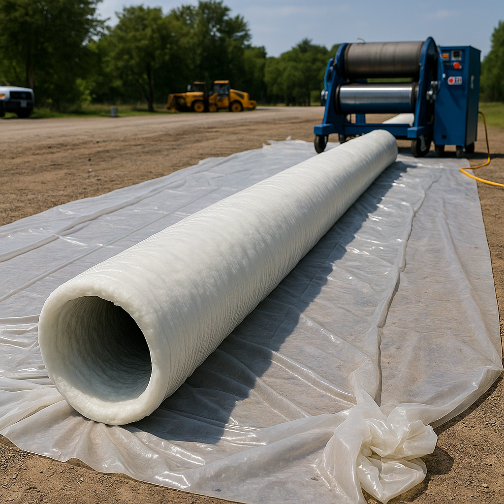 Wet-out liner on laydown area