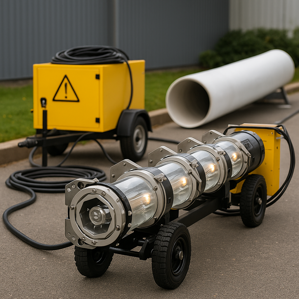 UV light train ready for curing